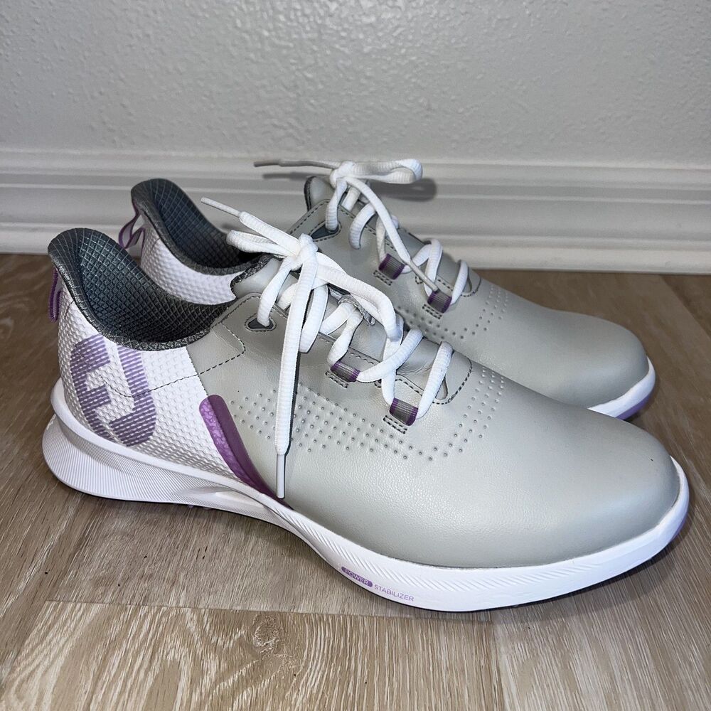 FootJoy Women's Golf Shoes in Light Gray and Purple
